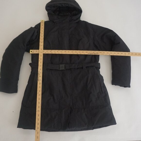 The North Face Black Puffer Belted Zip Up Winter Coat Large - Picture 4 of 15